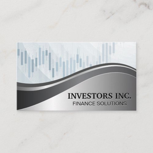 Investment Finance Advisor  Candlestick Graph Business Card