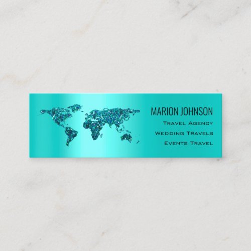 Investments Finance Traveling Blog World Map Mint Mini Business Card