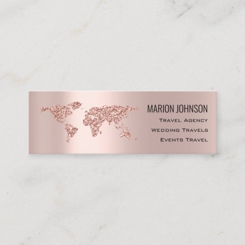Investments Finance Traveling Blog World Rose Gold Mini Business Card