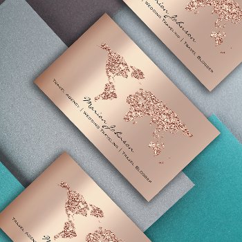 Investments Finance Wedding Travel World Rose Gold Business Card by luxury_luxury at Zazzle