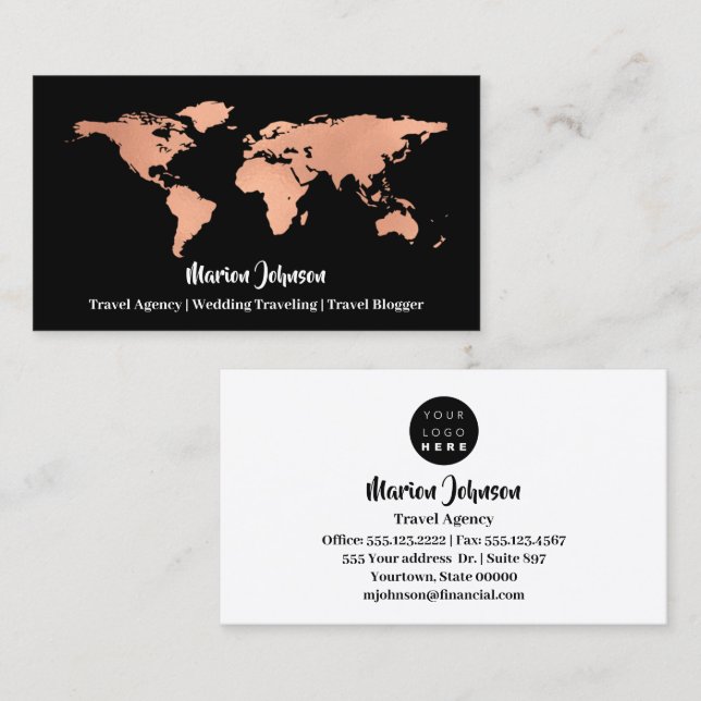 Investments Finance Wedding Traveling Black Rose Business Card (Front/Back)
