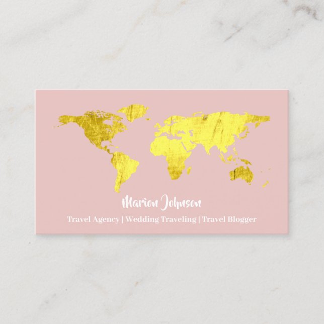 Investments Finance Wedding Traveling Rose World  Business Card (Front)