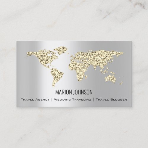 Investments Finance Wedding Traveling World Gold Business Card