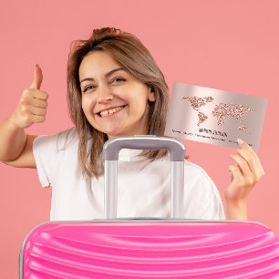 Investments Finance Wedding Traveling World Rose Business Card