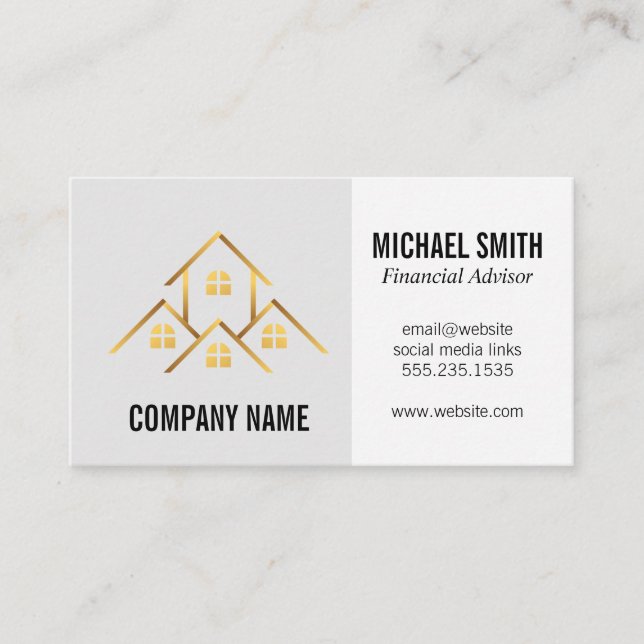 Investments | Real Estate Property Business Card (Front)