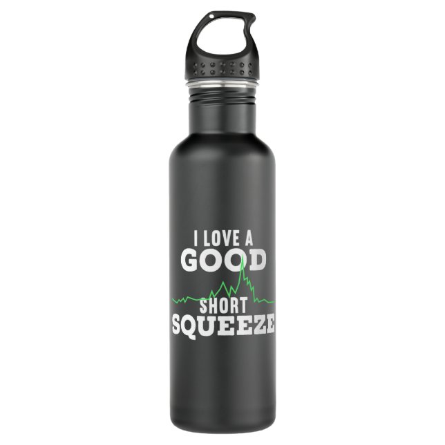 Investor A Good Short Squeeze Stainless Steel Water Bottle (Front)
