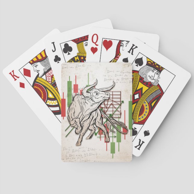 Investor Bears And Bulls Market Poker Cards (Back)