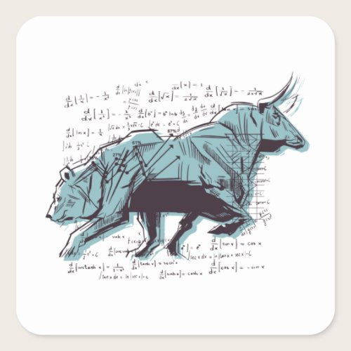 Investor Bears And Bulls Market    Square Sticker