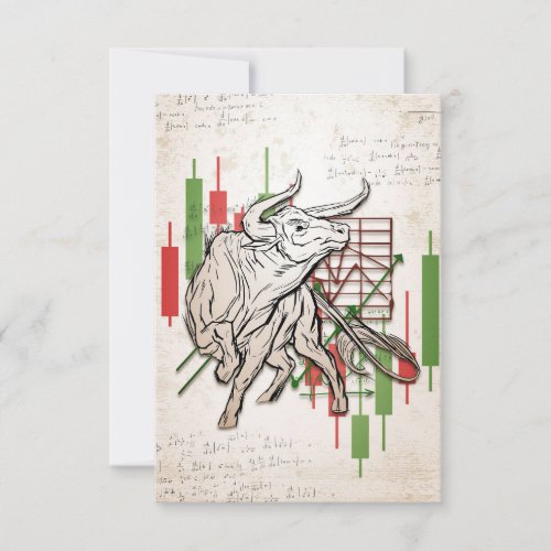 Investor Bears And Bulls Market Thank You Card