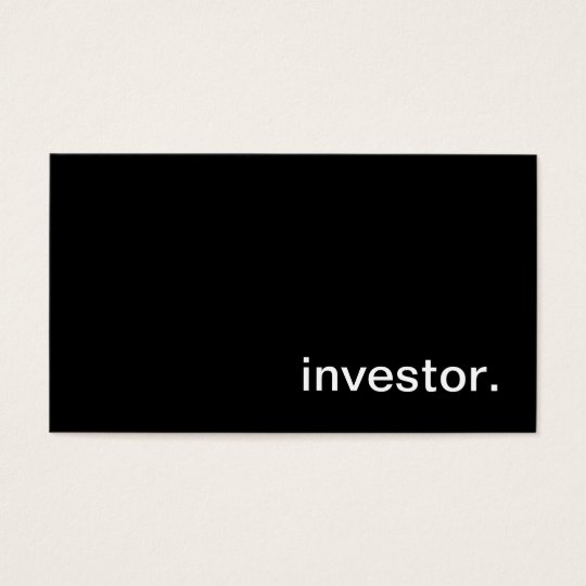 Investor Business Card Zazzle Investor Business Card