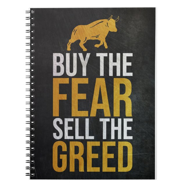 Investor Buy Fear Sell Greed Trader Notebook (Front)