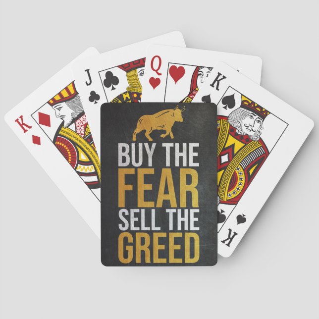 Investor Buy Fear Sell Greed Trader Poker Cards (Back)