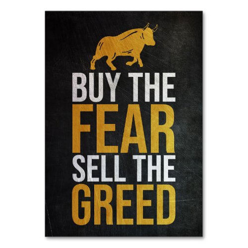 Investor Buy Fear Sell Greed Trader Table Number