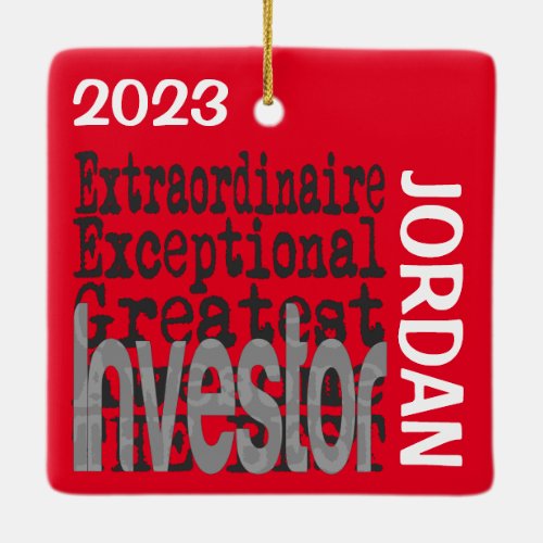 Investor Extraordinaire CUSTOM Ceramic Ornament