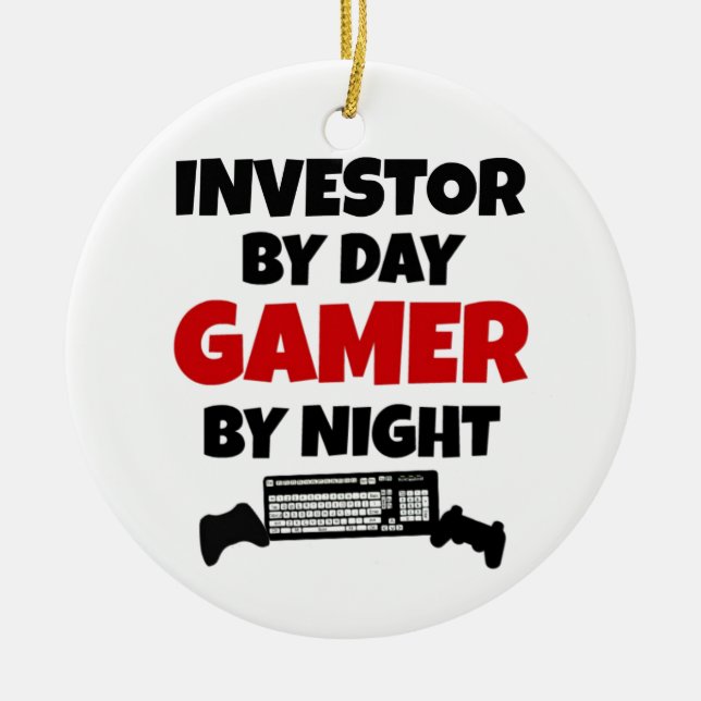 Investor Gamer Ceramic Ornament (Front)
