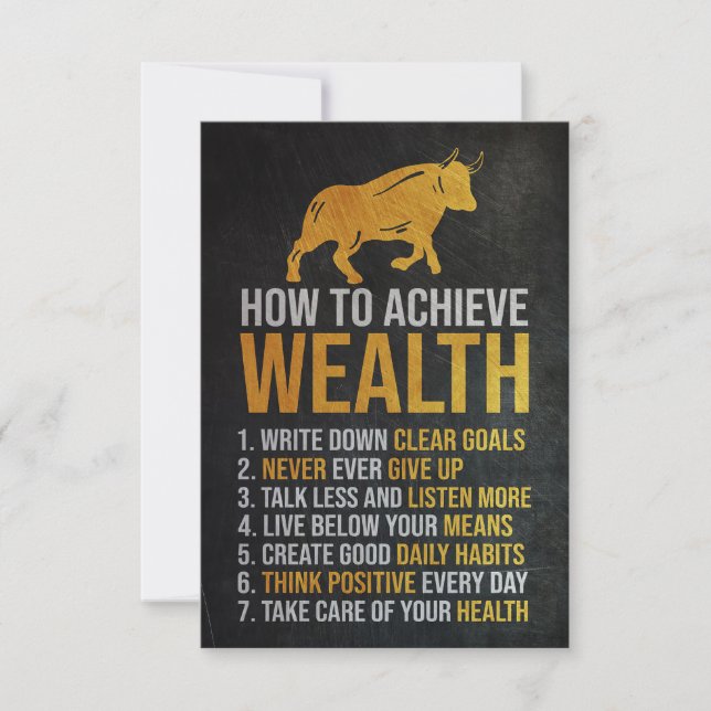 Investor How To Achieve Wealth Thank You Card (Front)