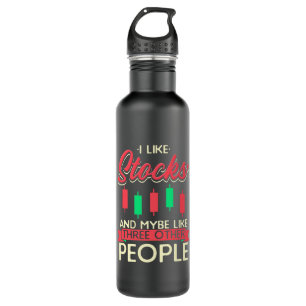 Investor I Like Stocks Stainless Steel Water Bottle