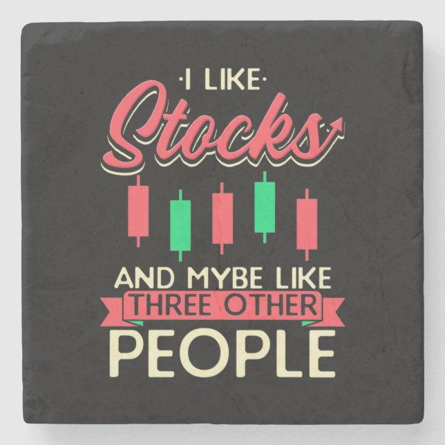 Investor I Like Stocks Stone Coaster (Front)