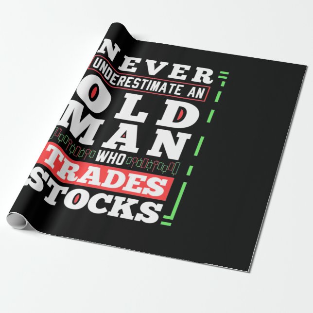 Investor Power Of A Old Man Who Trades Stocks Wrapping Paper (Unrolled)