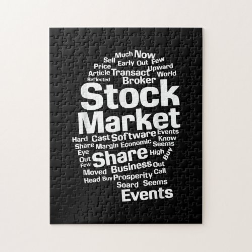 Investor Stock Market Words Head Jigsaw Puzzle