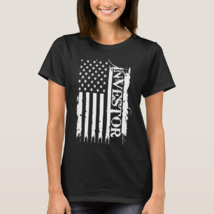 Investor United States Distressed w US Flag T-Shirt