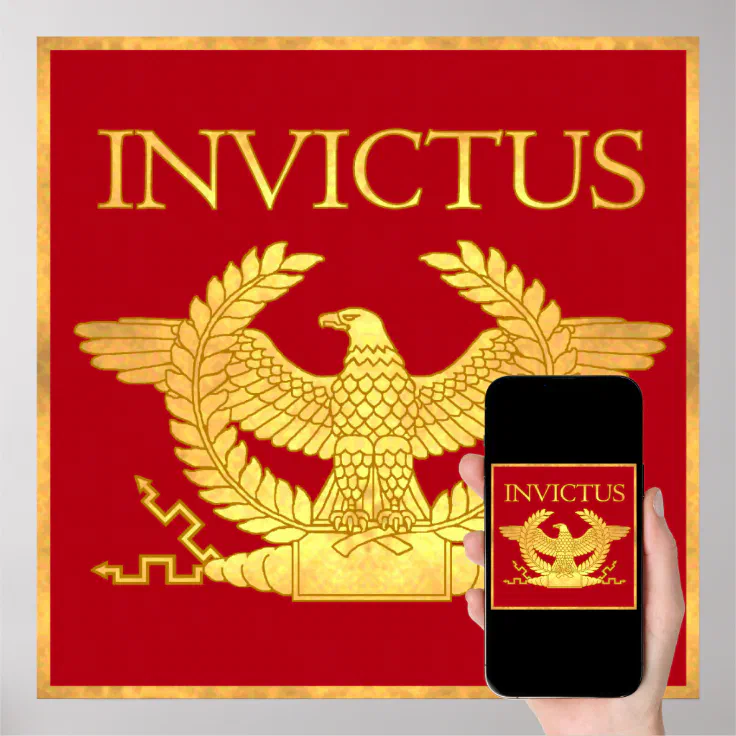 Motiv Invictus Invictus Engraved Gold poster | Zazzle