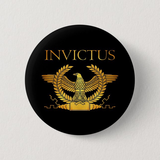 invictus golden logo button (Front)