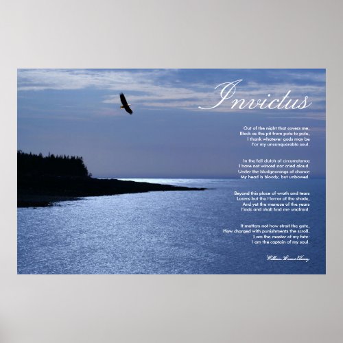 Invictus  Inspirational Poem  Canvas Poster