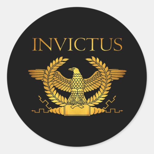 invictus logo classic round sticker