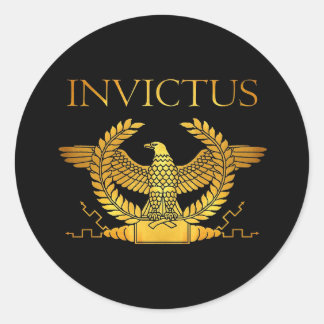 invictus logo classic round sticker