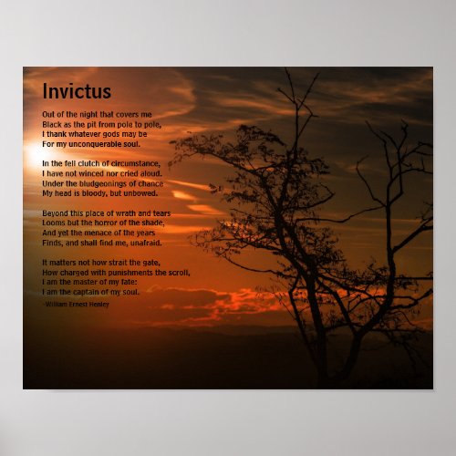 Invictus Poem A Will to Survive Poster