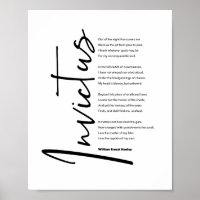 Invictus Poem by Henley in Modern Black Script