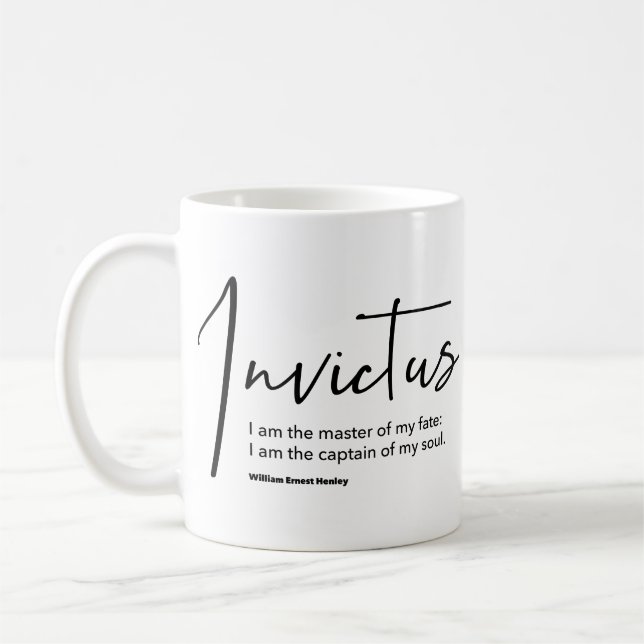Invictus Poem - I am the Master of my Fate Coffee Mug (Left)