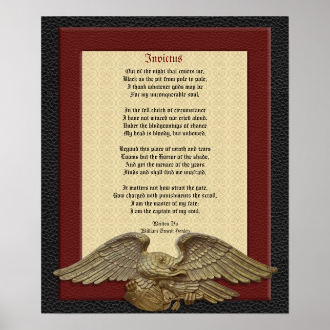 Invictus, poem leather with eagle poster (Front)