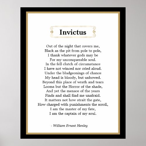 Invictus Poem Poster