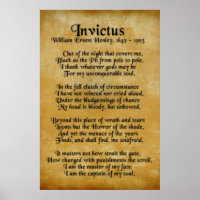 "Invictus", Victorian poem on parchment