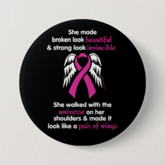 Invincible/Her...Breast Cancer Button