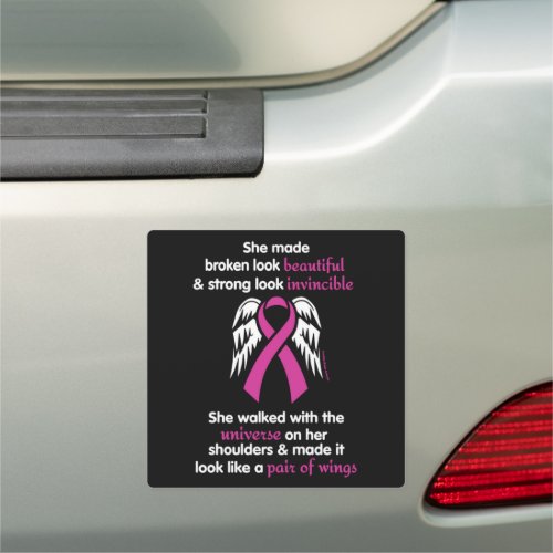 InvincibleHerBreast Cancer Car Magnet