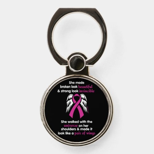 InvincibleHerBreast Cancer Phone Ring Stand