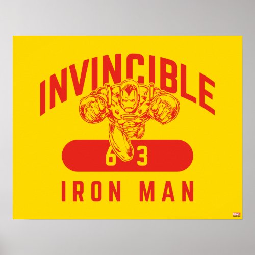 Invincible Iron Man Collegiate 63 Badge Poster
