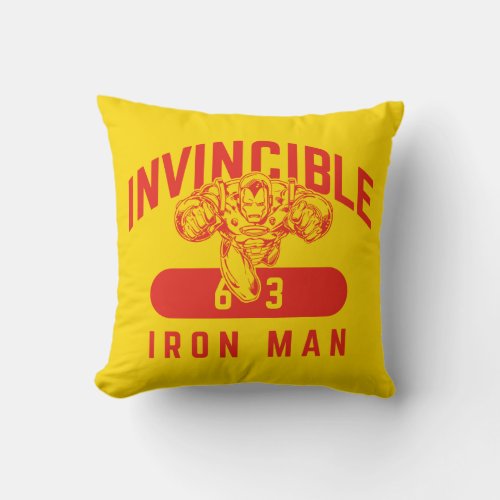 Invincible Iron Man Collegiate 63 Badge Throw Pillow