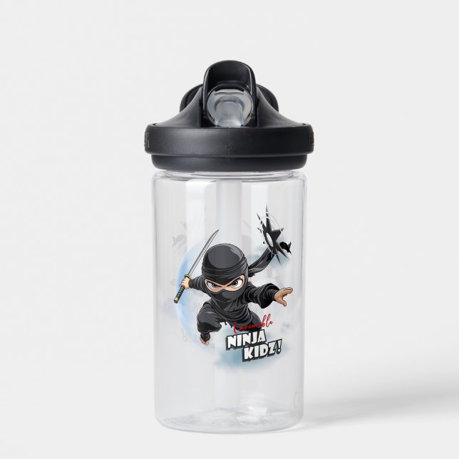 Invincible Ninja Kidz | 14oz kids Water Bottle (Front)