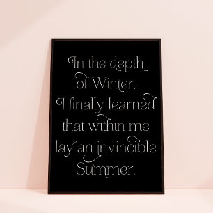 Invincible Summer Inspirational Quote Art Print