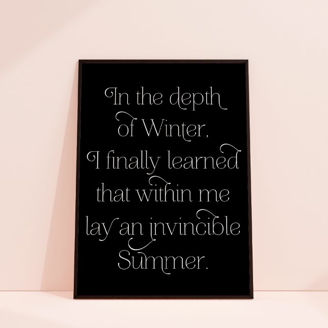 Invincible Summer Inspirational Quote Art Print (Creator Uploaded)