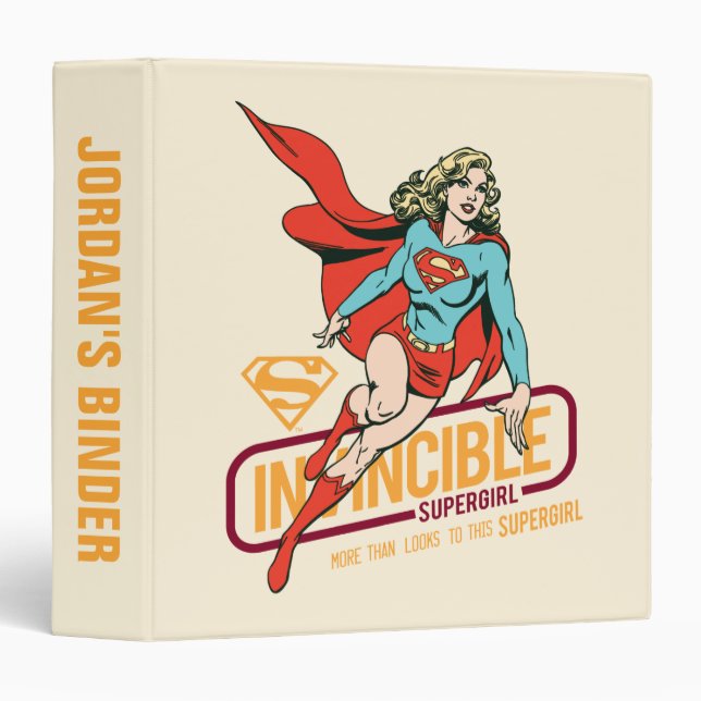 Invincible Supergirl Retro Graphic 3 Ring Binder (Front/Spine)