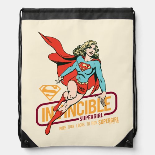 Invincible Supergirl Retro Graphic Drawstring Bag