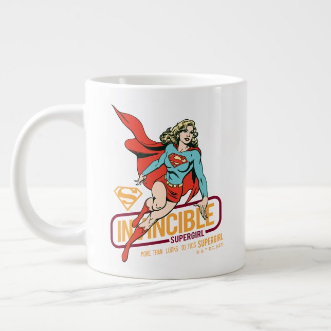 Invincible Supergirl Retro Graphic Giant Coffee Mug (Left)