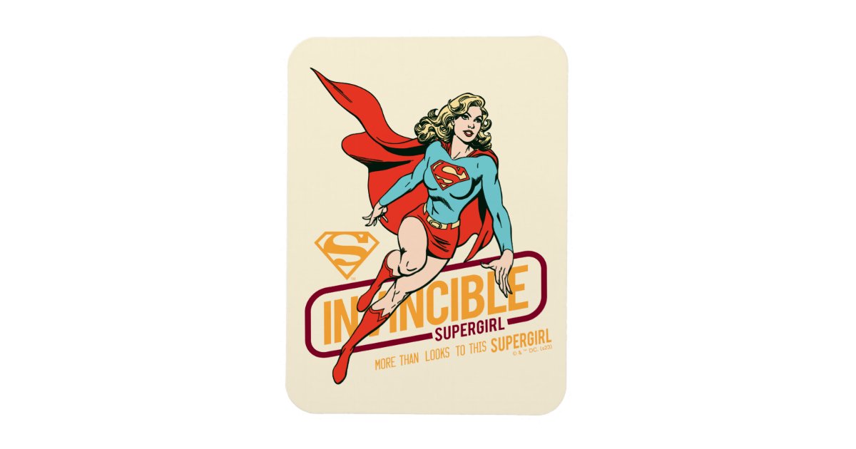 Invincible B Magnets Invincible Supergirl Retro Graphic Magnet | Zazzle