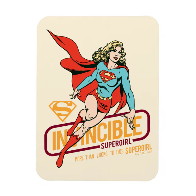 Invincible B Magnets Invincible Supergirl Retro Graphic Magnet | Zazzle