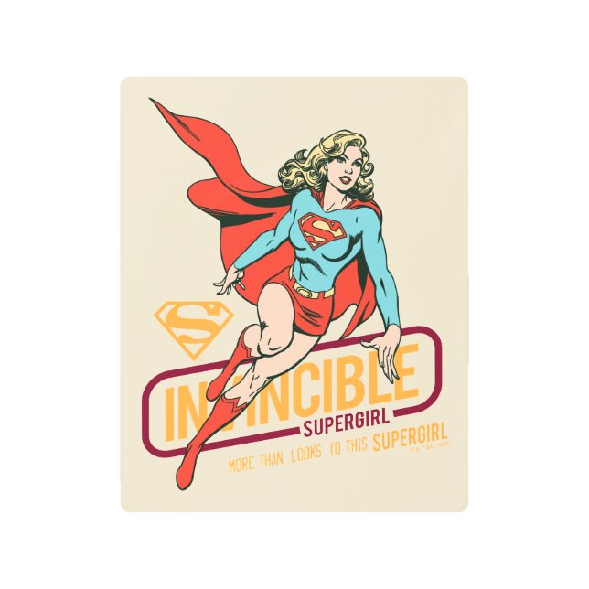 Invincible Supergirl Retro Graphic Metal Print (Front)